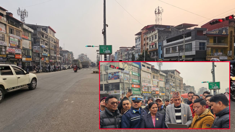 बुटवलको सडकमा जडान गरिएको ट्राफिक लाइट सञ्चालनमा