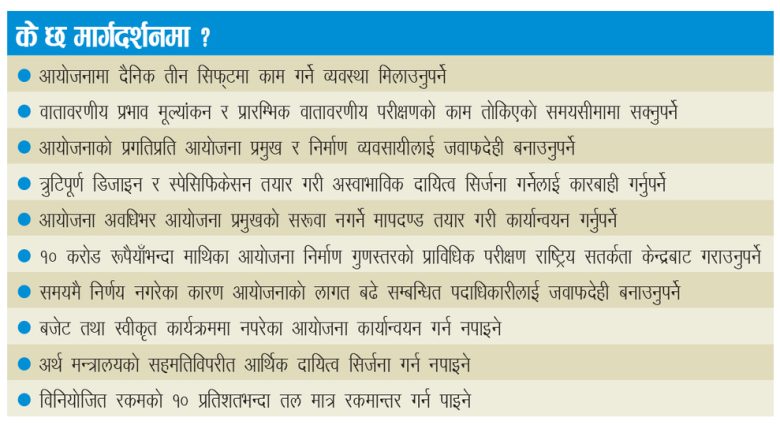 बजेट कार्यान्वयनसम्बन्धी मार्गदर्शन : तेस्रो त्रैमासमा आयोजनाको काम ५० प्रतिशत सक्नुपर्ने
