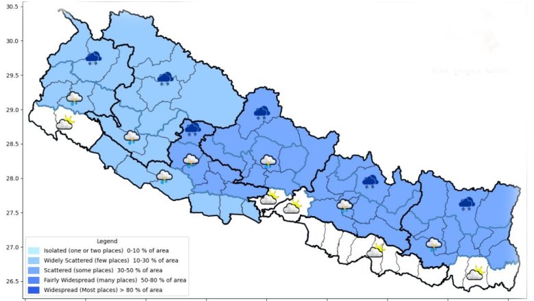 आज देशभर बादल, केही ठाउँमा चट्याङसहित वर्षा हुने