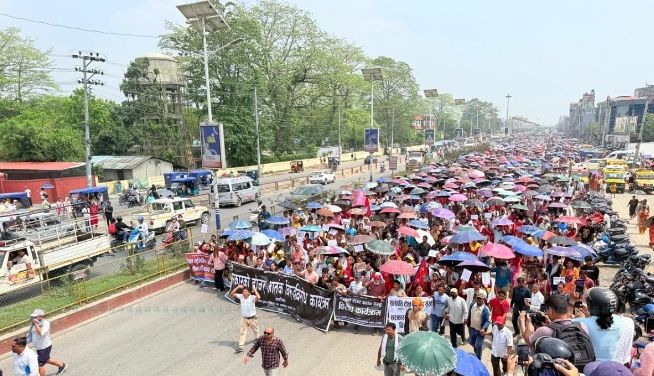 बुटवलमा भूमिहीन, सुकुम्बासी तथा अव्यवस्थित बसोबासीको प्रदर्शन