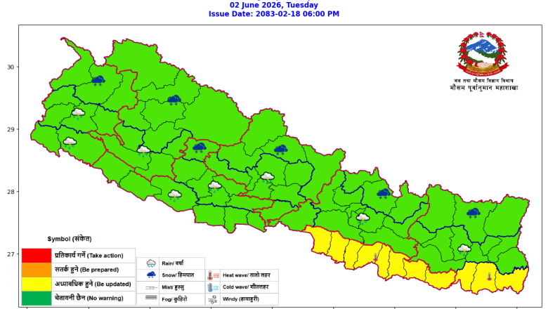 तराईमा तातो बढ्दै : आज मधेश र कोशी प्रदेशलगायतका तराई क्षेत्रमा तातो दिन हुने