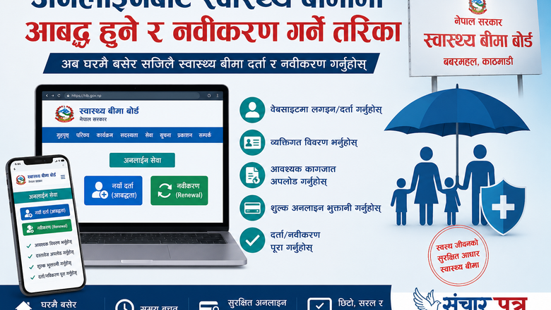 अनलाइनबाट स्वास्थ्य बीमामा आवद्ध हुने र नवीकरण गर्ने तरिका