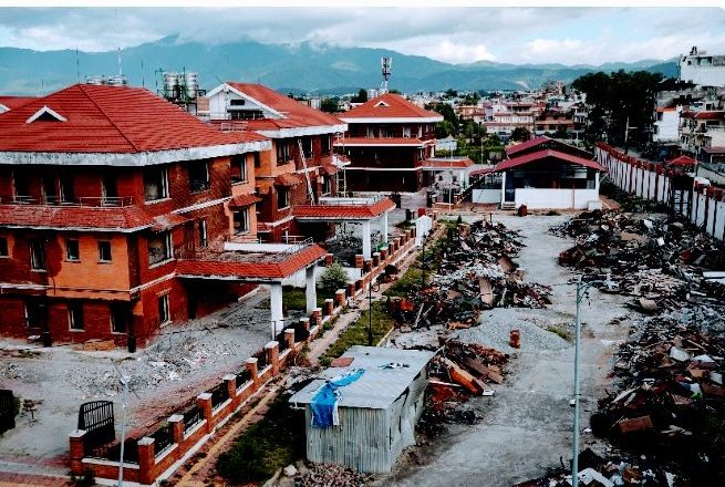 ४० करोड लगानीमा पुनर्निर्माण हुँदै क्षतिग्रस्त मन्त्री आवास