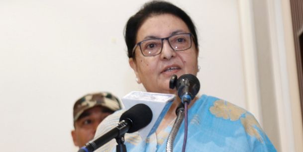 चीन भ्रमण सकेर स्वदेश फर्किइन पूर्वराष्ट्रपति भण्डारी